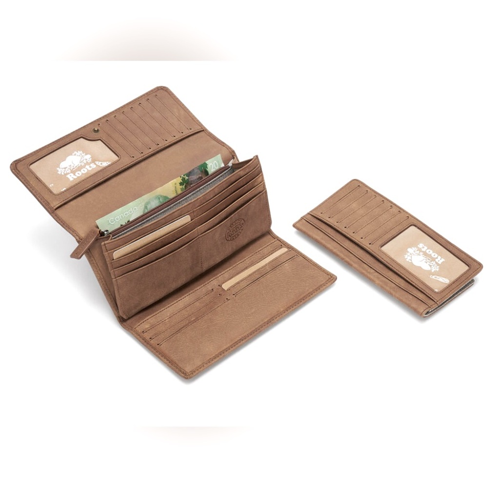ROOTS LARGE CHEQUEBOOK CLUTCH TRIBE